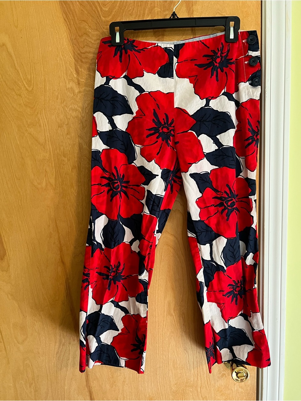 Tommy Hilfiger Red, Navy Blue & White Floral Pants